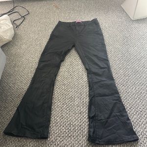 leather flare pants